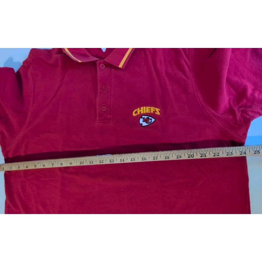 NFL Kansas City Chiefs Polo Shirt Red Yellow Football National League See Photos - Picture 5 of 8